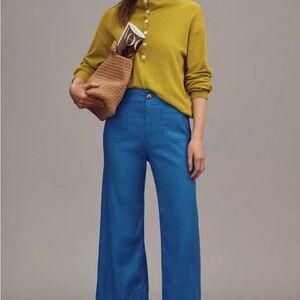 Anthropologie Maeve Linen Blue Colette Pants